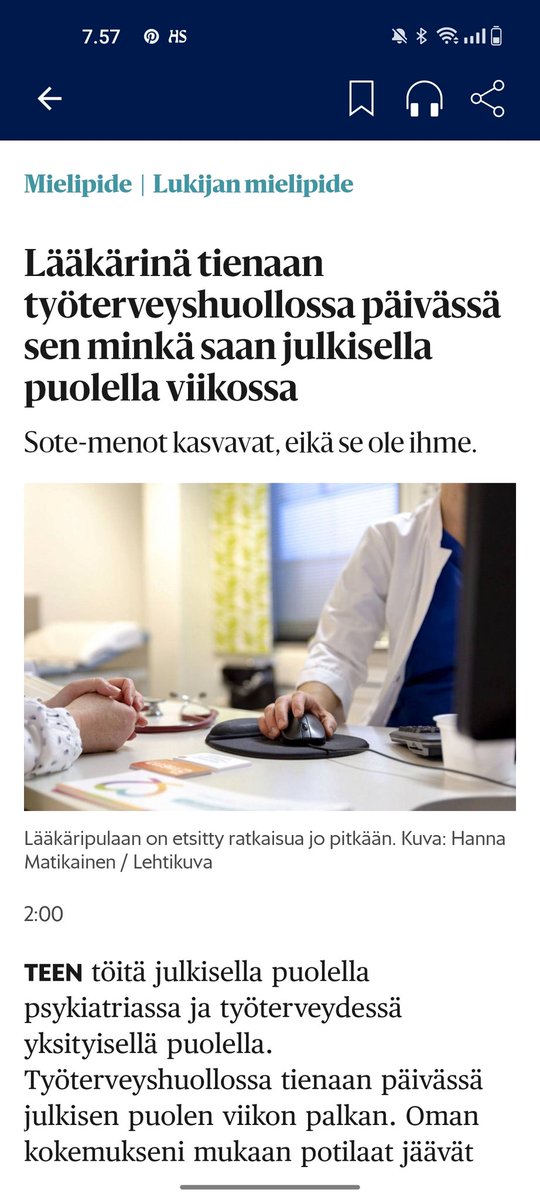 Onneksi meillä on myös ratkaisuja julkisten terveydenhuoltopalveluiden rahoituksen turvaamiseksi, kunhan tunnistetaan ensin ongelmat. #sote #terveydenhuolto #työterveyshuolto #lääkärinmielipide #lääkäripula hs.fi/mielipide/art-…