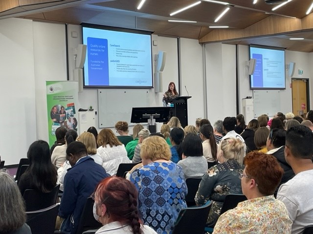 @RaechelDamarell took attendees through the need for #palliativecare and how CareSearch and @palliAGED supports nurses in #pallcare with trustworthy information and resources. @ANMFSA #nurseseducation #pallcareworkshop