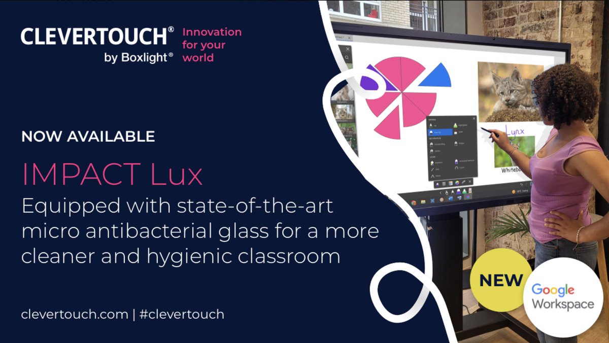 metrosolutionsx's tweet photo. #clevertouch IMPACT Lux🌟The perfect solution for a safe immersive and engaging experience in classrooms.
Metro Solutions Ireland #ProAV for all your educational Audio Visual Projects Tel 021 4341123
#TechnologyEvolved #Clevertouch #edutwitter #edtech #edutech https://t.co/d0ZKL6iIHQ