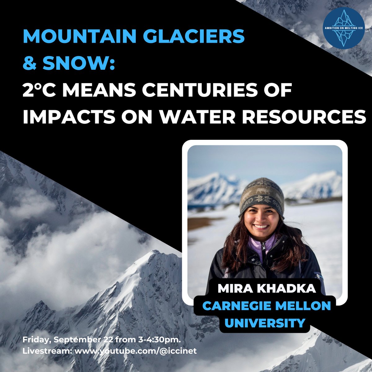 International Cryosphere Climate Initiative (@iccinet) on Twitter photo Dr. Sian Henley will summarize polar oceans and the long-tailed legacy of acidification, warming and freshening.
<a href="/drsianhenley/">Sian Henley</a> <a href="/EdinburghUni/">The University of Edinburgh</a>
Finally, Mira Khadka will conclude with a global overview of mountain glaciers and snow.
<a href="/mira_env/">Mira Khadka</a> <a href="/CarnegieMellon/">Carnegie Mellon University</a> Dr. Sian Henley will summarize polar oceans and the long-tailed legacy of acidification, warming and freshening.
<a href="/drsianhenley/">Sian Henley</a> <a href="/EdinburghUni/">The University of Edinburgh</a>
Finally, Mira Khadka will conclude with a global overview of mountain glaciers and snow.
<a href="/mira_env/">Mira Khadka</a> <a href="/CarnegieMellon/">Carnegie Mellon University</a>