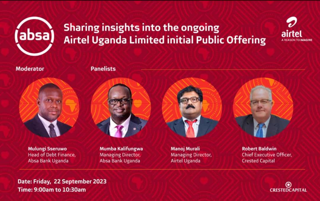 See you today at the Airtel IPO insights webinar! Join us at 9am on Microsoft Teams link here bit.ly/AbsaAirtelWebi….