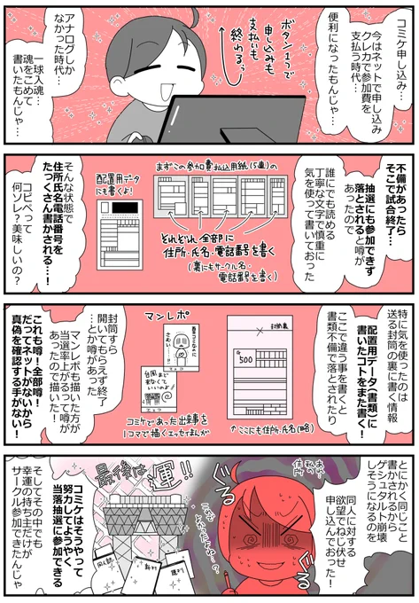 今は昔…コミケ申し込みがアナログオンリーだった時代、何度も同じことを書きまくった… 