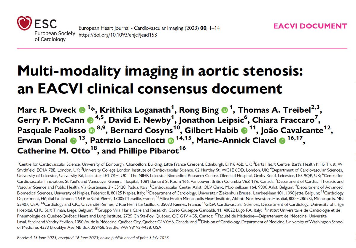 Pasquale Paolisso (@p_paolisso) on Twitter photo #EACVI Consensus Document by Dweck et al. on Multi-Modality Imaging in diagnosis, risk stratification, and FU of pts w/ aortic stenosis!
<a href="/ThomasTreibel/">Thomas Treibel</a> <a href="/gerrymccann01/">Gerry McCann</a> <a href="/JonathonLeipsic/">Jonathon Leipsic</a> <a href="/ChiaraFraccaro/">Chiara Fraccaro</a> <a href="/Cosyns/">Cosyns Bernard</a> <a href="/JoaoLCavalcante/">João Cavalcante</a> <a href="/PatrizioLancel2/">Patrizio Lancellotti</a> <a href="/DonalErwan/">Donal</a> <a href="/catherineotto/">Catherine Otto</a> <a href="/PPibarot/">Philippe Pibarot</a> #EACVI Consensus Document by Dweck et al. on Multi-Modality Imaging in diagnosis, risk stratification, and FU of pts w/ aortic stenosis!
<a href="/ThomasTreibel/">Thomas Treibel</a> <a href="/gerrymccann01/">Gerry McCann</a> <a href="/JonathonLeipsic/">Jonathon Leipsic</a> <a href="/ChiaraFraccaro/">Chiara Fraccaro</a> <a href="/Cosyns/">Cosyns Bernard</a> <a href="/JoaoLCavalcante/">João Cavalcante</a> <a href="/PatrizioLancel2/">Patrizio Lancellotti</a> <a href="/DonalErwan/">Donal</a> <a href="/catherineotto/">Catherine Otto</a> <a href="/PPibarot/">Philippe Pibarot</a>