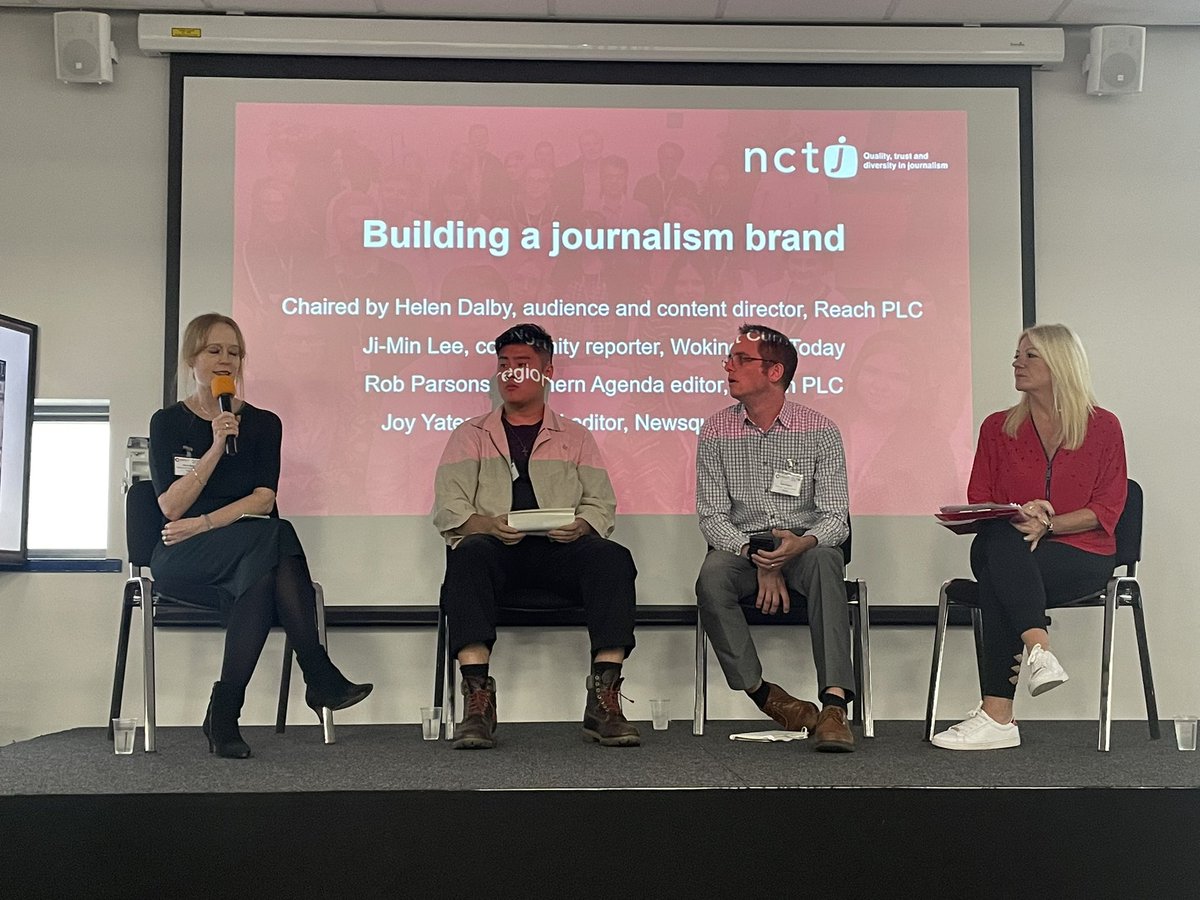 behindlocalnews's tweet image. Helen Dalby from Reach emphasised the importance of creating a brand. 

“This is about developing your own voice”🗞️

#NCTJCommunityNewsProject @NCTJ_news