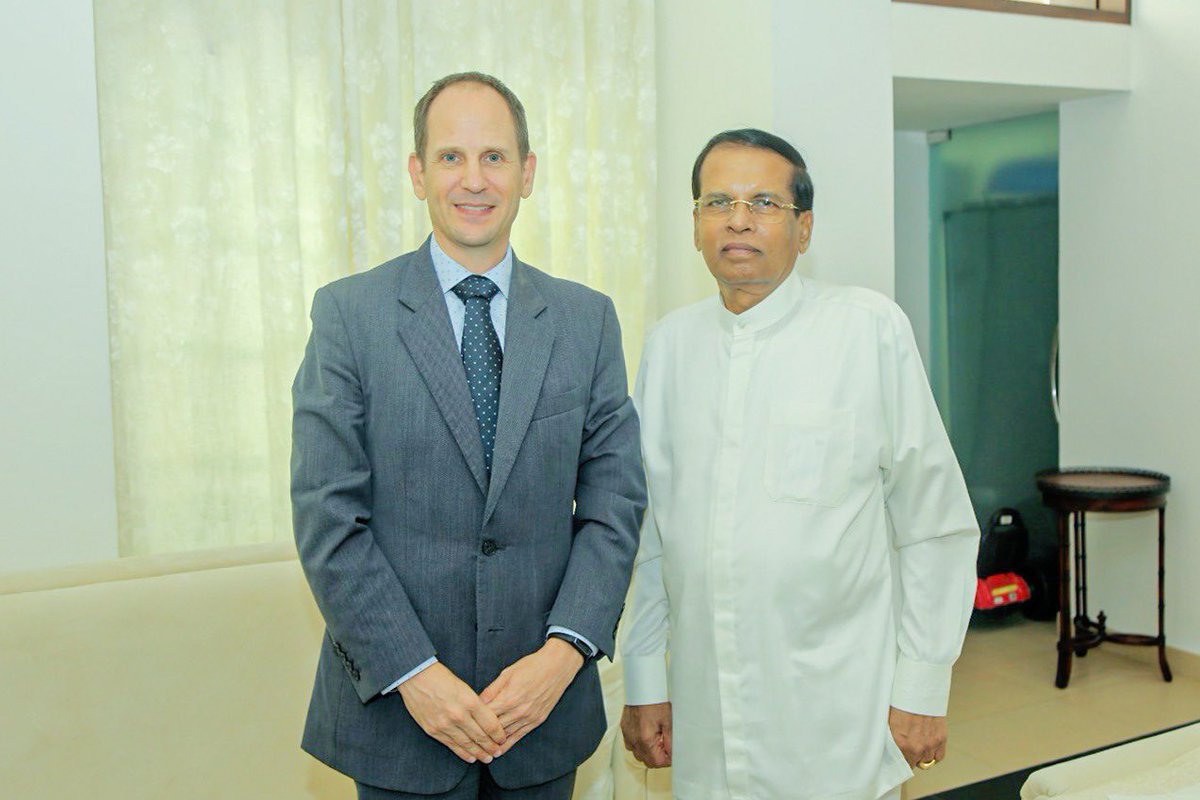 Maithripala Sirisena (@maithripalas) on Twitter photo I had a very productive discussion with <a href="/AmbEricWalsh/">Eric Walsh 🇨🇦</a> , High Commissioner for Canada in Sri Lanka and Maldives today and exchanged key observations of our recent visit to Jaffna and series of meetings we held with religious leaders, intellectuals, farmers and fishermen. I had a very productive discussion with <a href="/AmbEricWalsh/">Eric Walsh 🇨🇦</a> , High Commissioner for Canada in Sri Lanka and Maldives today and exchanged key observations of our recent visit to Jaffna and series of meetings we held with religious leaders, intellectuals, farmers and fishermen.