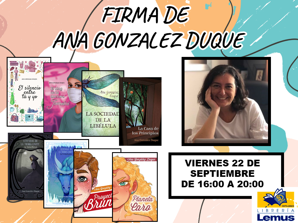 Esta tarde a partir de  las 16:00h tendremos el placer de contar con Ana González Duque firmará ejemplares de sus obras en nuestra librería de Avenida Trinidad, 59 #anagonzalezduque #librerialemus #firmaautores #firmalalaguna #culturalalaguna