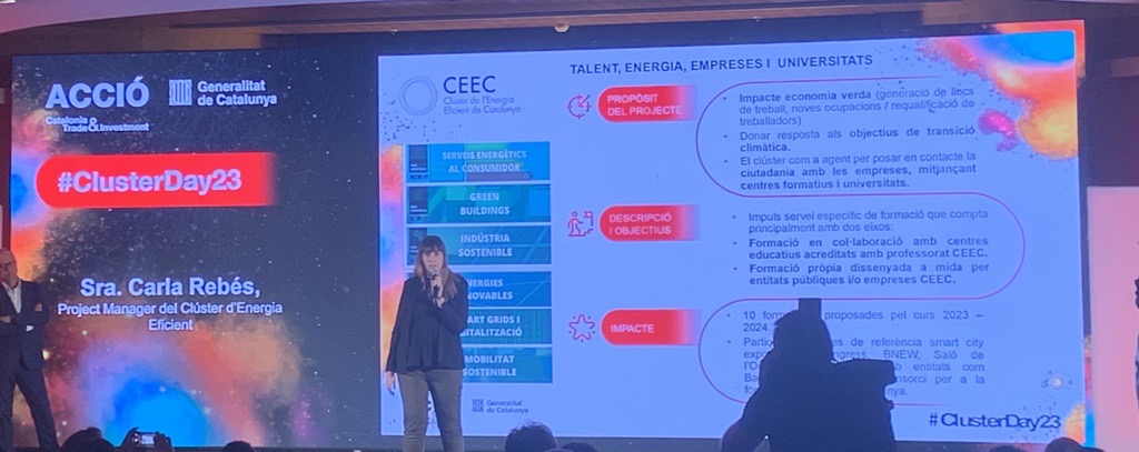 Avui hem seguit d'aprop la ronda dels Pitching Clusters organitzats per <a href="/accio_cat/">ACCIÓ</a>! Enhorabona pels 8 projectes sobre formació i perfils professionals al #ClusterDay23! En la propera edició esperem conèixer més iniciatives dels clústers catalans, on col·laboren 2.700 empreses🤩