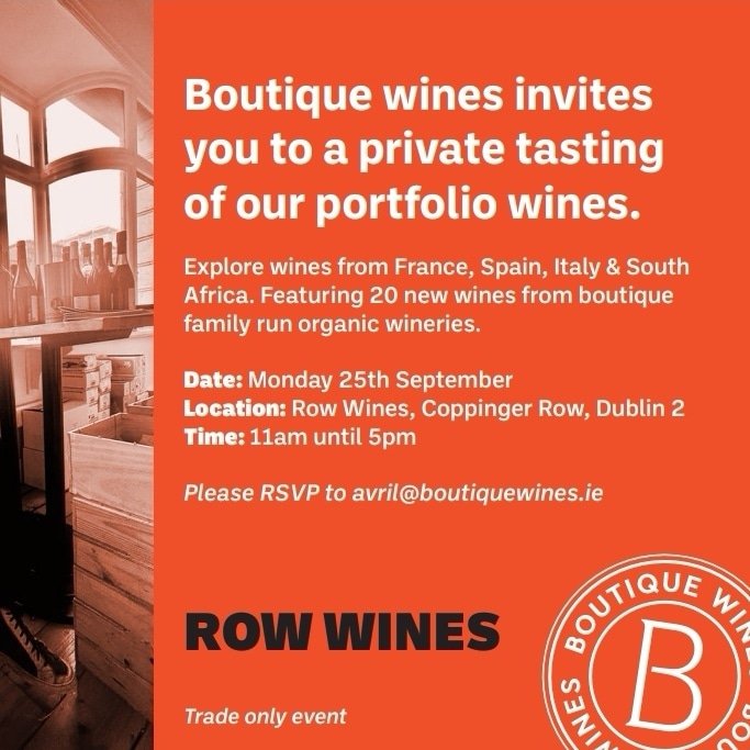 Looking forward to @BoutiqueWinesie portfolio tasting this Monday 25th September Working in the trade and want to join? RSVP details below 👇🏻