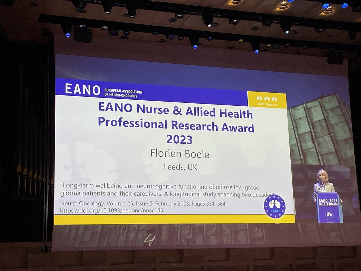 Congratulation to Florien Boele, winner of the EANO Nurse &amp; allied healthcare professionals research award #EANO2023 @DrFlorienBoele