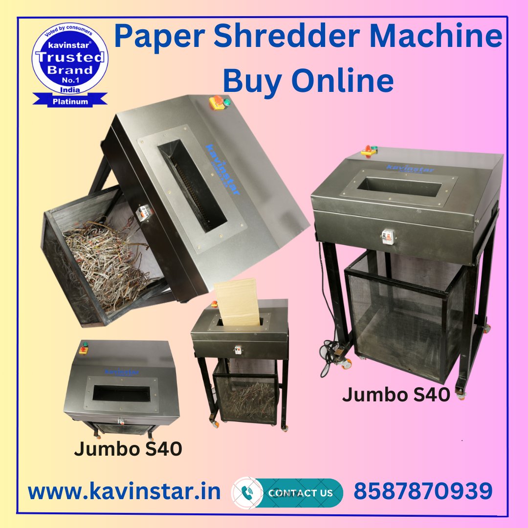 Kavinstarindia1's tweet image. 𝐊𝐚𝐯𝐢𝐧𝐬𝐭𝐚𝐫 𝐉𝐔𝐌𝐁𝐎 𝐒𝟒𝟎 𝐒𝐭𝐫𝐚𝐢𝐠𝐡𝐭 𝐂𝐮𝐭 𝐇𝐞𝐚𝐯𝐲 𝐃𝐮𝐭𝐲 𝐏𝐚𝐩𝐞𝐫 𝐒𝐡𝐫𝐞𝐝𝐝𝐞𝐫 𝐌𝐚𝐜𝐡𝐢𝐧𝐞
It are used to shred bulk quantities of waste papers such as old newspapers, documents
#JumboS40 #HeavyDutyPaperShredderMachine #PaperShredderMachine
