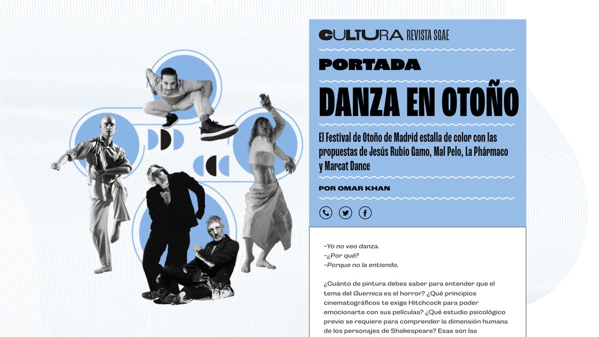 sgaeactualidad's tweet photo. 💥#CulturaRevistaSGAE viene cargada de grandes protagonistas de la 🩰danza: #JesúsRubioGamo,#MalPelo,#MarcatDance y @LaPharmaco ; del 🎞️audiovisual: @ana_rujas y @Jimina_Sabadu; y de la 🎶música: 
@Grande_Amore_OG,#FillasDeCassandra, 
@bertomusica, @iamhydn,  @lontreira y @The_Rapants
🫢¿Te la vas a perder?

▶️https://t.co/5ozhemJkb0