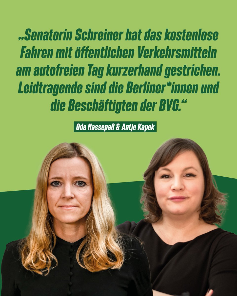 📱 Ping, heute ist #AutofreierTag und ihr dürft kostenlos Öffis fahren, wie die letzten 2 Jahre auch!

📱 Ping, entschuldigung, leider doch nicht. 

Senatorin Schreiner macht die nächste verkehrspolitische Rückwärtsrolle: Sie streicht gratis Öffis - ohne dies vorher mitzuteilen.