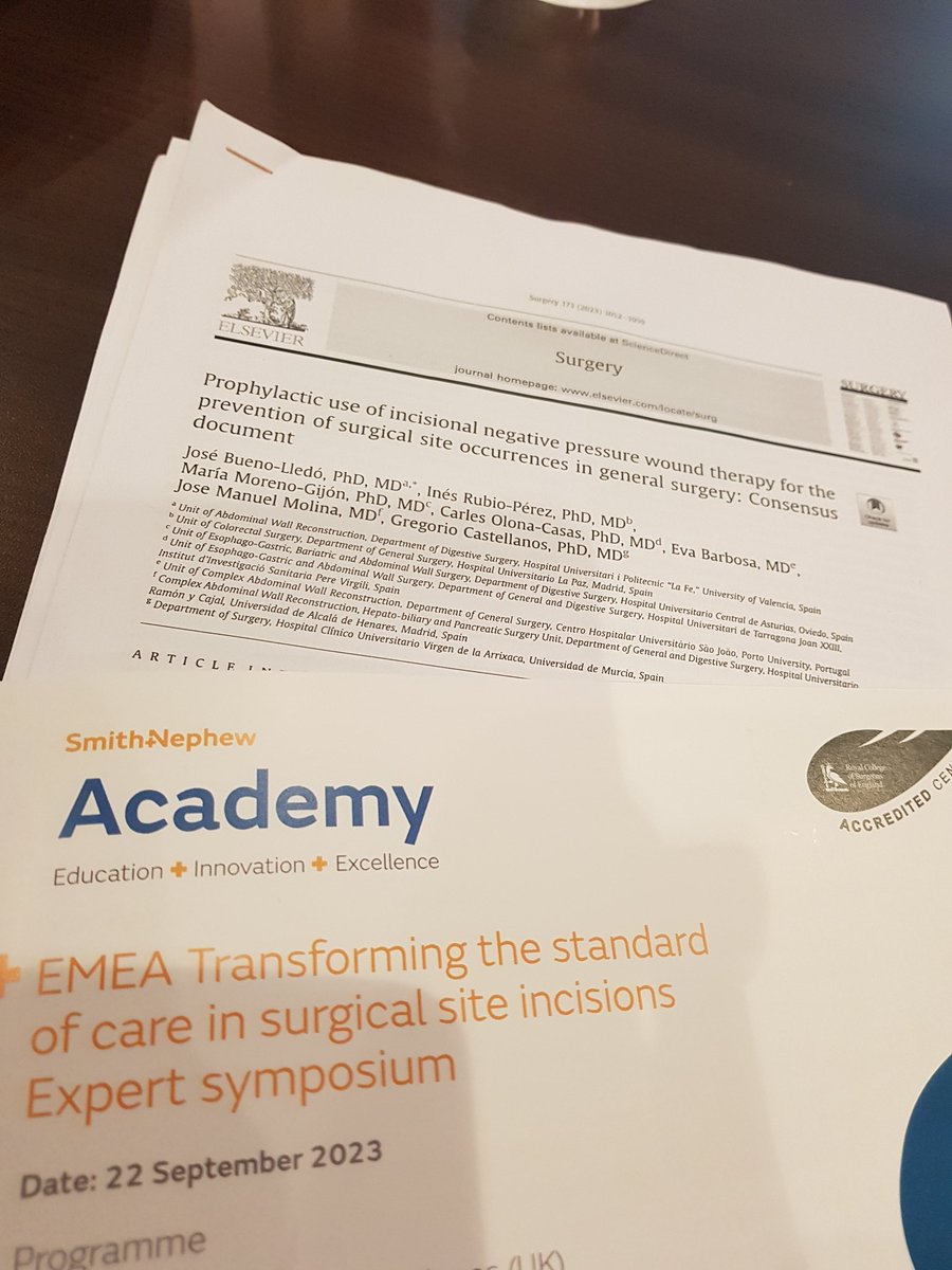 Ines Rubio-Perez, PhD (@inesrpsurg) on Twitter photo Happy to be presenting our Iberian consensus paper in the EMEA S&N expert symposium.
👨🎓 After a lot of hard work, it's great to share it with colleagues, and hope it helps to provide the best care to our #patients in the prevention of #surgicalinfection and wound complications!😊 Happy to be presenting our Iberian consensus paper in the EMEA S&N expert symposium.
👨🎓 After a lot of hard work, it's great to share it with colleagues, and hope it helps to provide the best care to our #patients in the prevention of #surgicalinfection and wound complications!😊