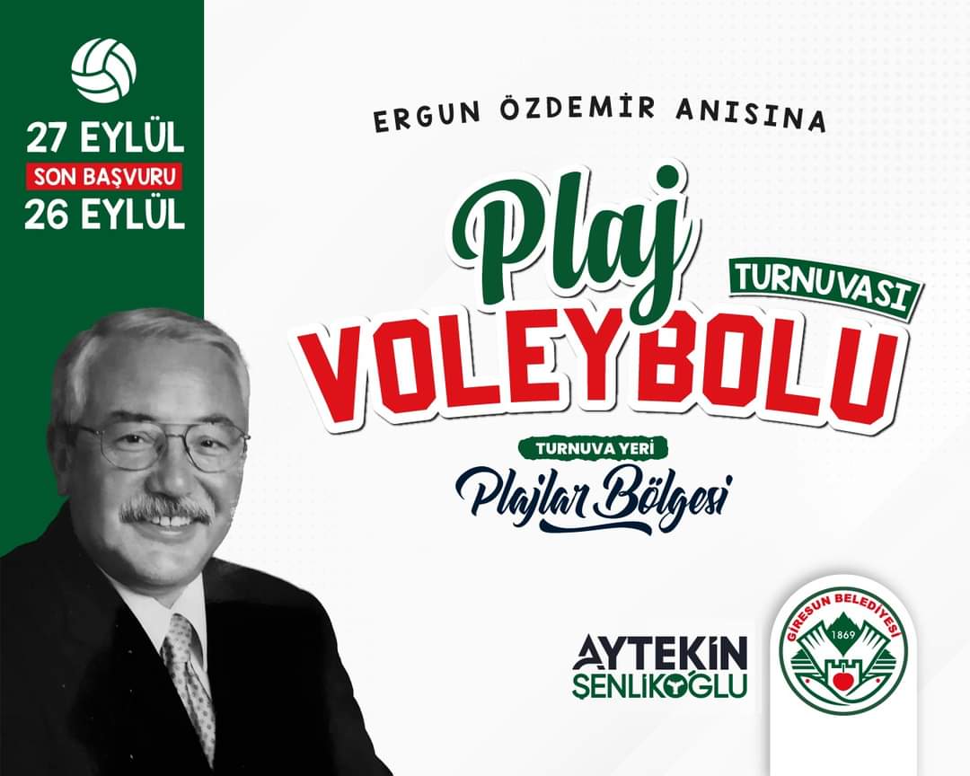 Spor Etkinliklerimiz, Merhum Milletvekili Ergun Özdemir anısına düzenleyeceğimiz #PlajVoleybolu ile devam ediyor 🤾‍♂️

Plajlar Bölgemizde oynanacak Plaj Voleybolu Turnuvası'na geri sayım başladı. ⏱🥅

Takımınızı kurarak, 26 Eylül Salı gününe kadar Belediyemiz Spor Şefliği birimine