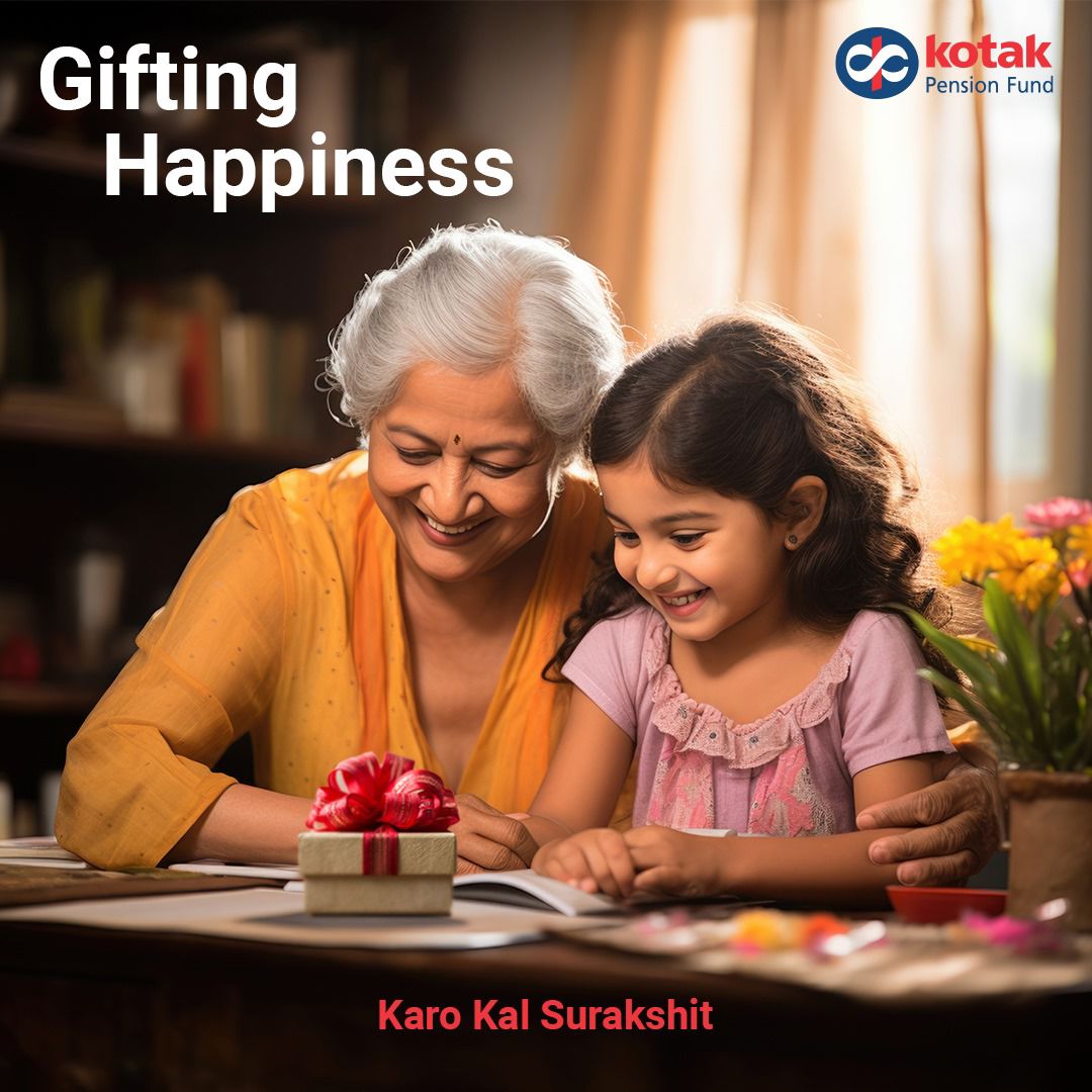 KotakPension's tweet photo. Gift #financialsecurity to your future selves. It will ensure you are able to celebrate special moments in the future with the perfect gift for your loved ones. Begin your journey of making #KaroKalSurakshit by investing in #NPS today with #KotakPensionFund. https://t.co/8atBrmdkBy