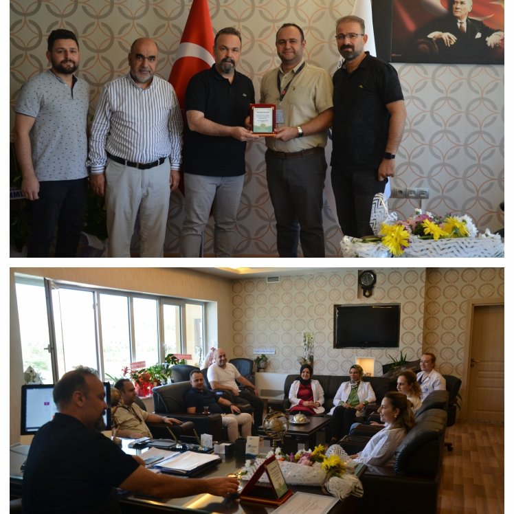 Hastanemizde uzun yıllar hem hekim hem de idareci olarak hizmet veren Doç.Dr. Bedri Caner Kaya'nın hastanemizden ayrılışı nedeniyle kendisine, Başhekimimiz Doç.Dr. Eyyup Sabri Şeyhanlı ve Yöneticilerimiz tarafından özveri ve başarılı çalışmalardan ötürü “Teşekkür Belgesi” verildi