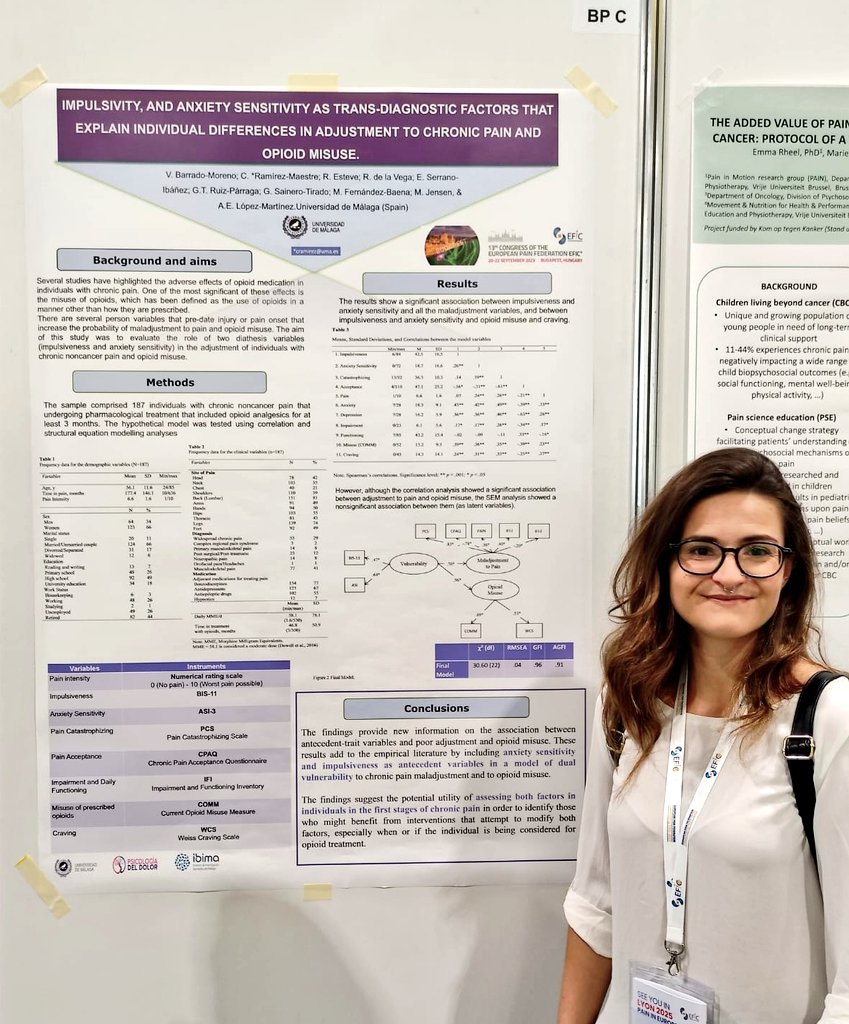 Rocio_dela_Vega's tweet photo. Many posters from the @InvestigaDolor group from @Psicologia_UMA today at #EFIC2023
We have a little bit of everything: #opioids #empathy #VirtualReality #patientsNeeds... Stop by and say hi!
@EFIC_org @Sedolor https://t.co/jrAb5n83ul