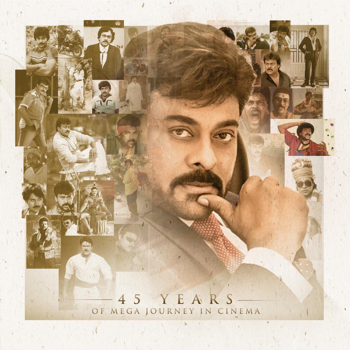 Hearty Congratulations to our beloved Megastar @KChiruTweets garu on completing 45 amazing Years of Mega Journey in Cinema!❤️ What an incredible journey! Starting with #PranamKhareedu & still going strong with your dazzling performances😍 You continue to inspire millions both