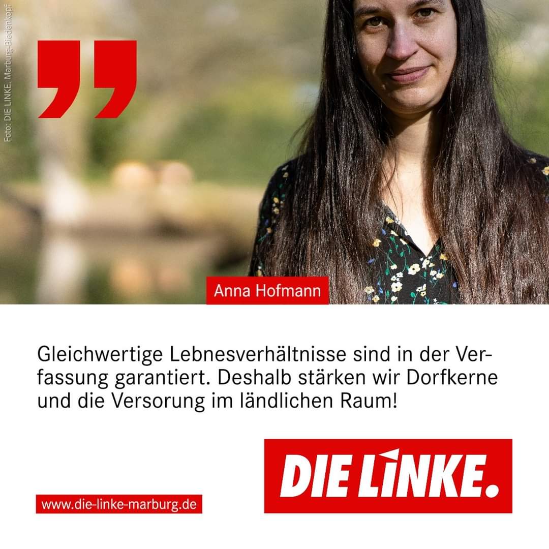 DieLinkeMarburg's tweet image. #30guteGründe für DIE LINKE. Hessen bei der #LTWHE23 am 8. Oktober

Wir lassen nicht zu, dass der ländliche Raum abgehängt wird, sondern schaffen gleichwertige Lebensverhältnisse in #Stadt und #Land. Gaststätten, Supermärkte, Bäckerein und Geschäfte des 
1/3