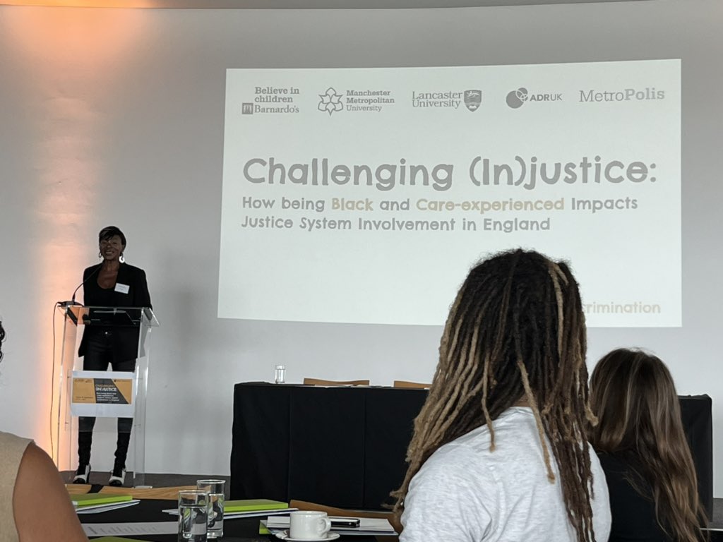 nlcbf's tweet photo. We’re at the launch of 2 important pieces of research today about the experiences of black care experienced young people in the criminal justice system - thank you @barnardos &amp; @DrKatieHunter for inviting us #DoubleDiscrimination https://t.co/gOlIBbqIIQ