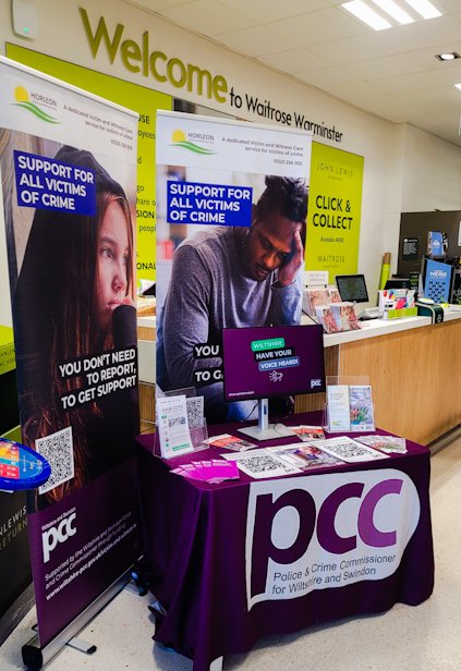 Office Police & Crime Commissioner Wilts & Swindon (@opccwiltswindon) on Twitter photo We're at <a href="/waitrose/">Waitrose & Partners</a> in Warminster today talking about our #victims campaign and hearing your views on #rural #crime
If can't make it down to see us, you can fill in our Rural Crime Survey here 👇
bit.ly/RuralCrimeSurv…
#MakingWiltshireSafer We're at <a href="/waitrose/">Waitrose & Partners</a> in Warminster today talking about our #victims campaign and hearing your views on #rural #crime
If can't make it down to see us, you can fill in our Rural Crime Survey here 👇
bit.ly/RuralCrimeSurv…
#MakingWiltshireSafer