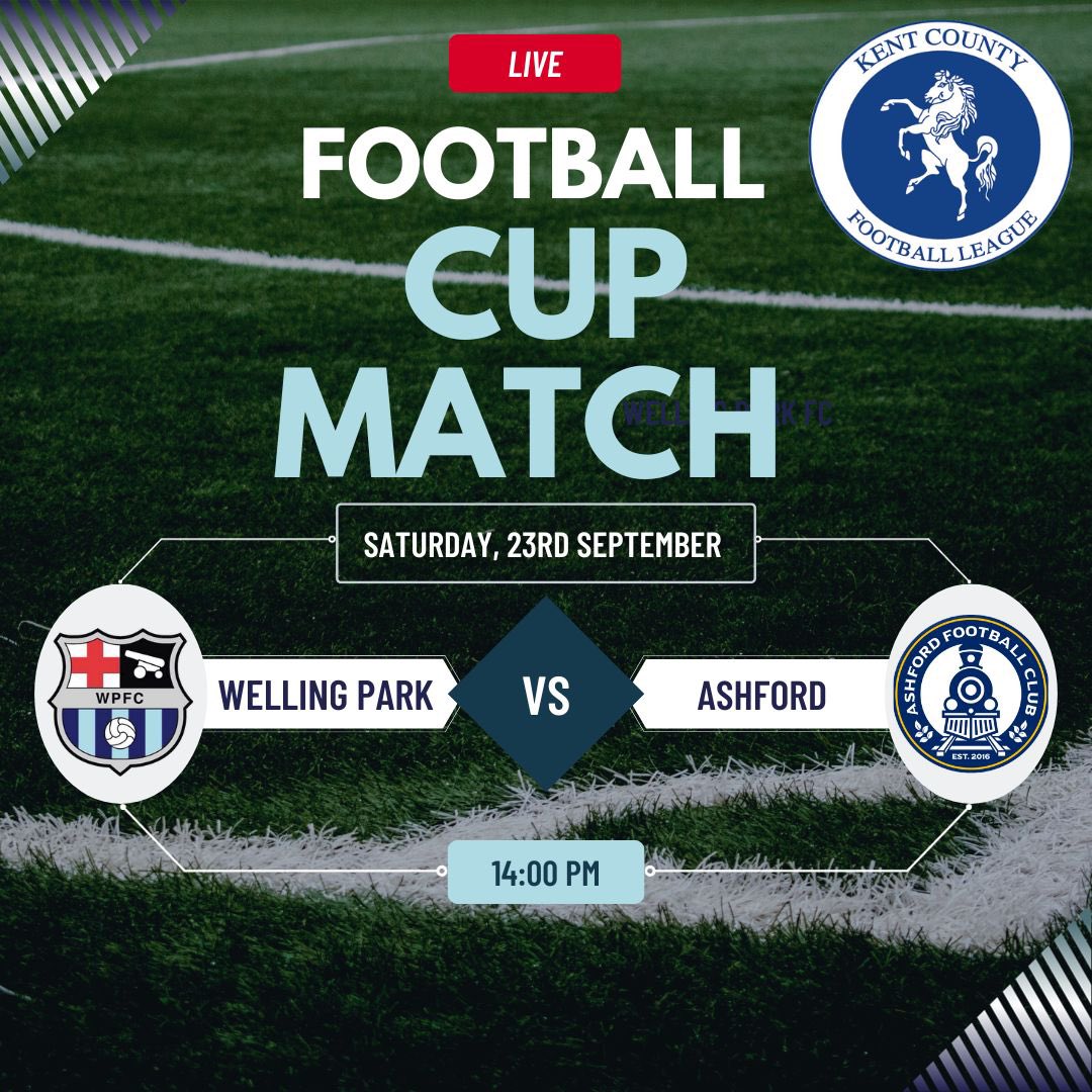 Welling Park (@wellingparkfc) on Twitter photo UP NEXT!
Come down and support the lads!
⚽️ VS @Ashford_FC2016
📅 Saturday 23rd September
🏆 <a href="/KCFL1516/">Kent County FL News</a> Cup Game
⏱ Kick Off - 14:00
🍻 Licensed Bar
🍔 Hot food available
📍 Oxford Rd, Sidcup DA14 6LW
🎟️ £4 Adults| £2 Concessions
<a href="/KCFL1516/">Kent County FL News</a> #UTP UP NEXT!
Come down and support the lads!
⚽️ VS @Ashford_FC2016
📅 Saturday 23rd September
🏆 <a href="/KCFL1516/">Kent County FL News</a> Cup Game
⏱ Kick Off - 14:00
🍻 Licensed Bar
🍔 Hot food available
📍 Oxford Rd, Sidcup DA14 6LW
🎟️ £4 Adults| £2 Concessions
<a href="/KCFL1516/">Kent County FL News</a> #UTP
