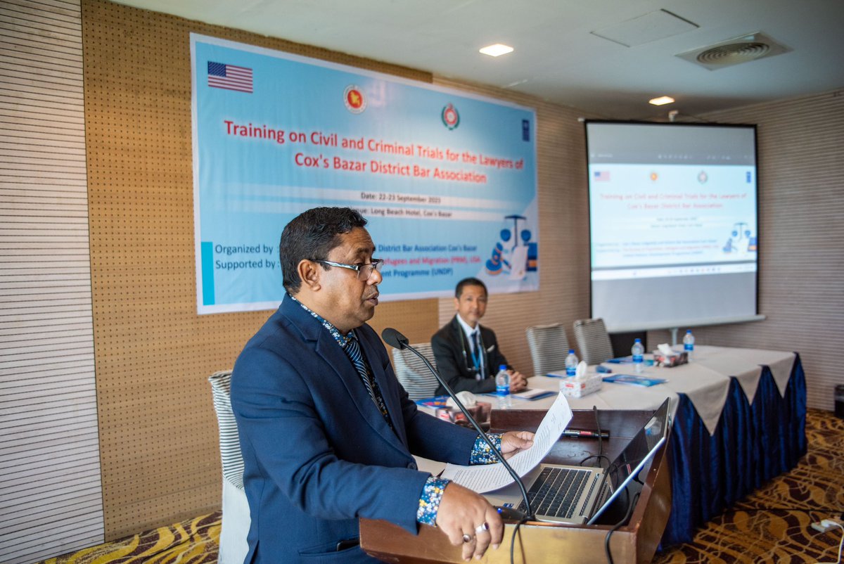 On 22-23 Sept, with District Judgeship &amp; Bar Association of Cox’s Bazar, <a href="/UNDP_BD/">UNDP Bangladesh</a> trains 70 Civil &amp; Criminal Advocates in effective fair legal proceedings, incl. speedy settlement of trial cases. “To ensure the rights of the people to get justice” said Hon. Mr. Shaheen Uddin