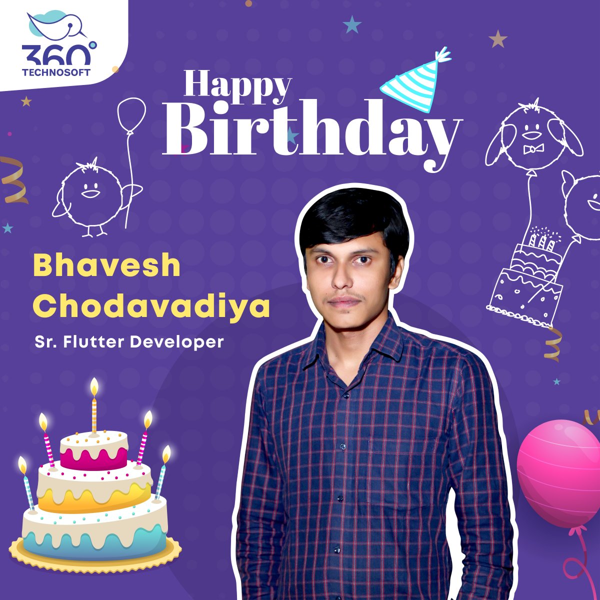 360technosoft's tweet image. 🎉 Happy Birthday, Bhavesh Chodavadiya! Your Flutter brilliance inspires us all. May your year be filled with code successes and personal milestones. 🎂🚀

#BirthdayWishes