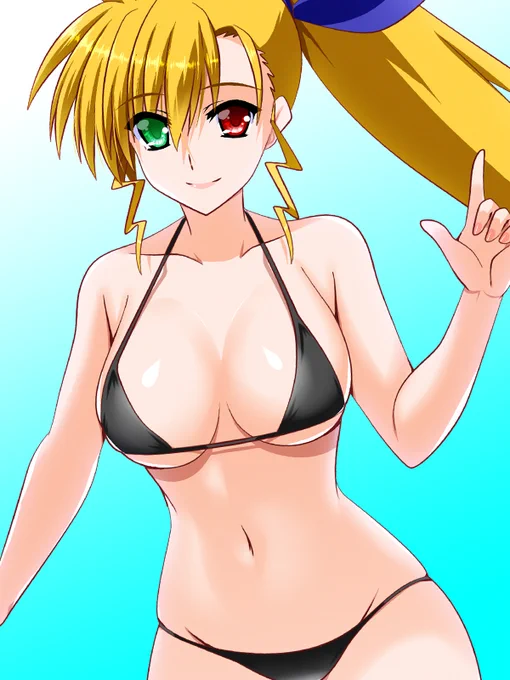 ヴィヴィオも黒ビキニ装着!かなり布面積が小さくなったなこれ^^ 