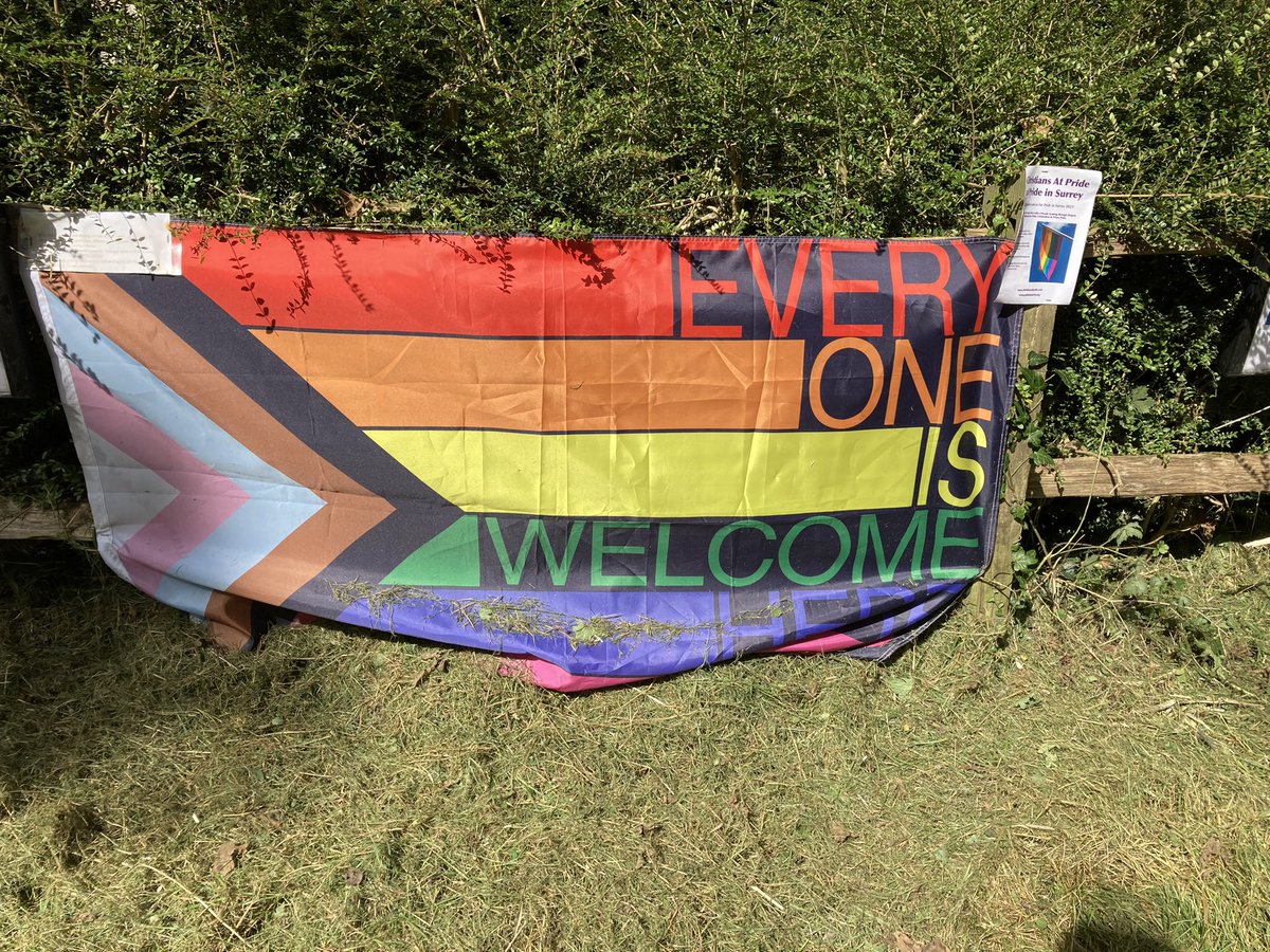Gone again but a wonderful member of the congregation just happened to turn up with a new one with added very clear message ! Oh and we added info about @PrideInSurrey !! @CClimateAction @opentablelgbt @changingatt #Pride #Chaldon #Church