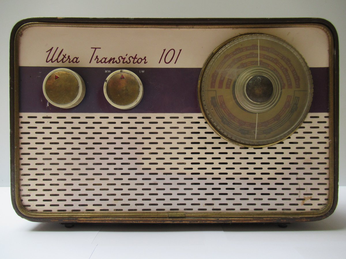 Wireless in Wales: Ultra 101, late 1950s transistor portable. Uses Ediswan transistors, two wavebands,