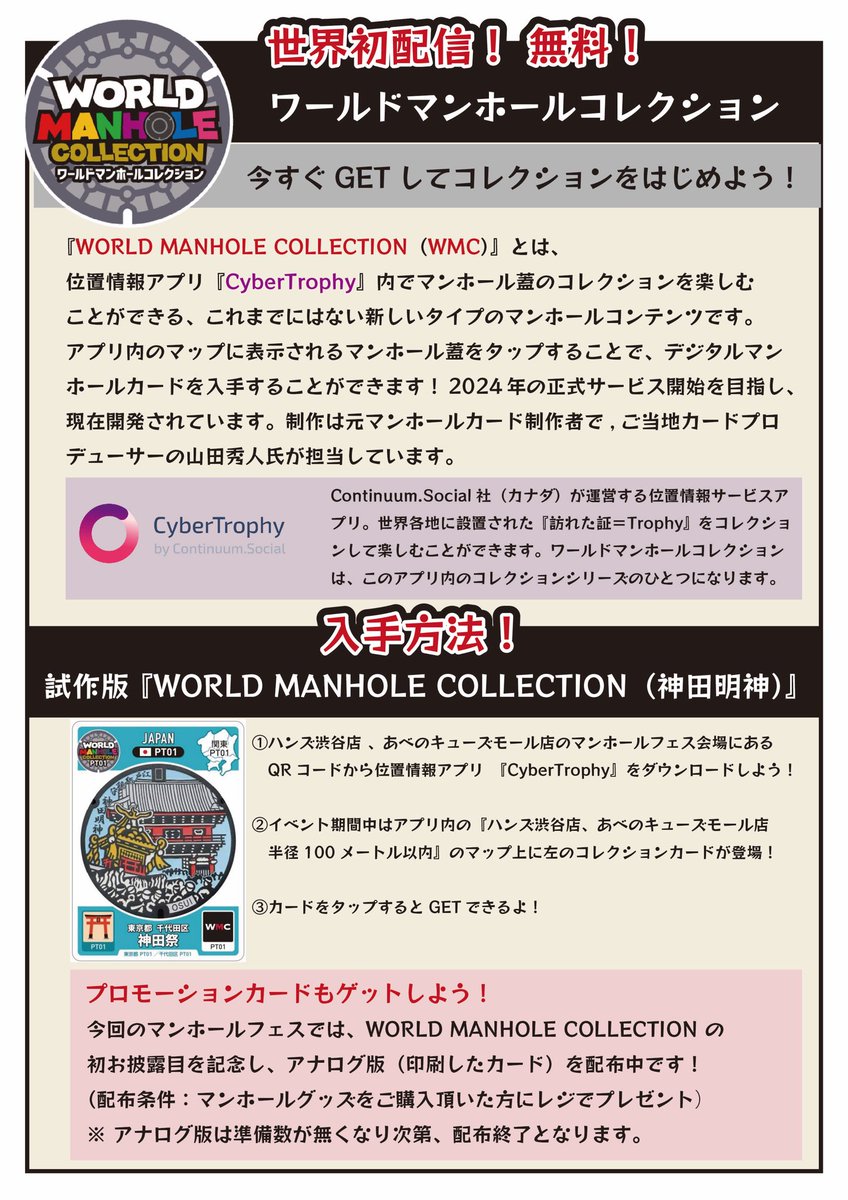 ワールドマンホールコレクション のものらいかた 明日からハンズさんと