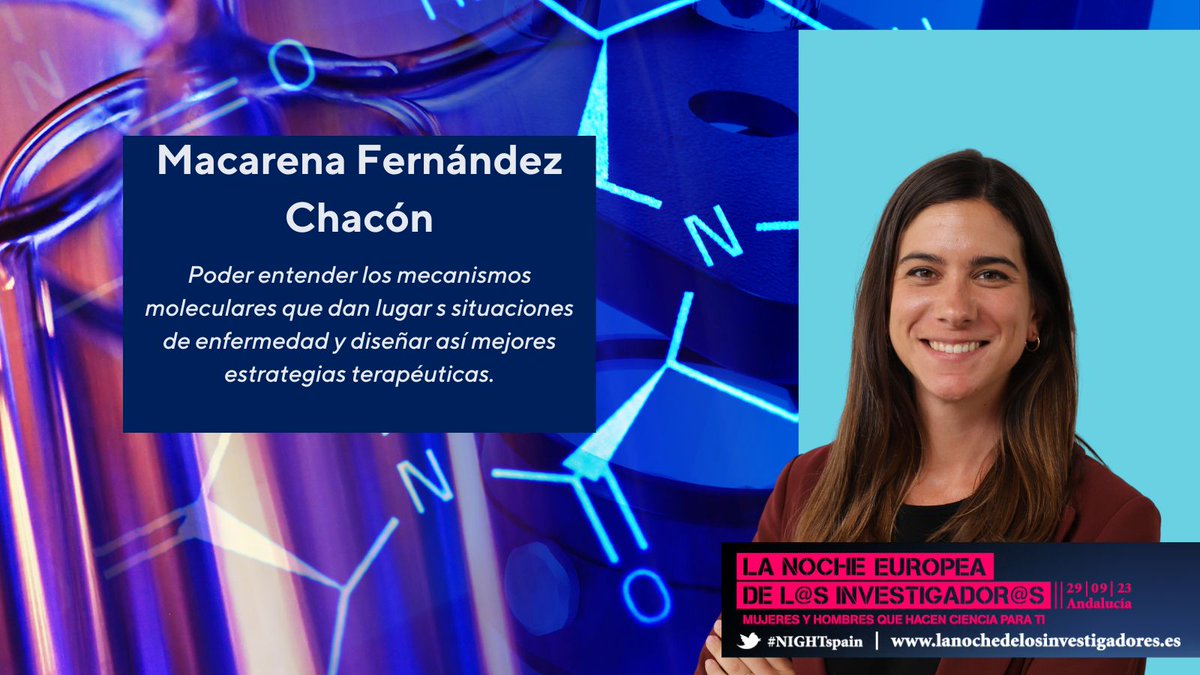 La Facultad de Ciencias de la Salud de <a href="/LoyolaAnd/">Universidad Loyola</a> se estrena en la #NocheEuropeadelosInvestigadores con la actividad 'Del Big Bang al plátano: la ciencia de la vida'.

<a href="/MFdezChacon/">Macarena Fernández-Chacón</a> Nos adelanta su deseo como científica

…osinvestigadores.fundaciondescubre.es/actividades/de…