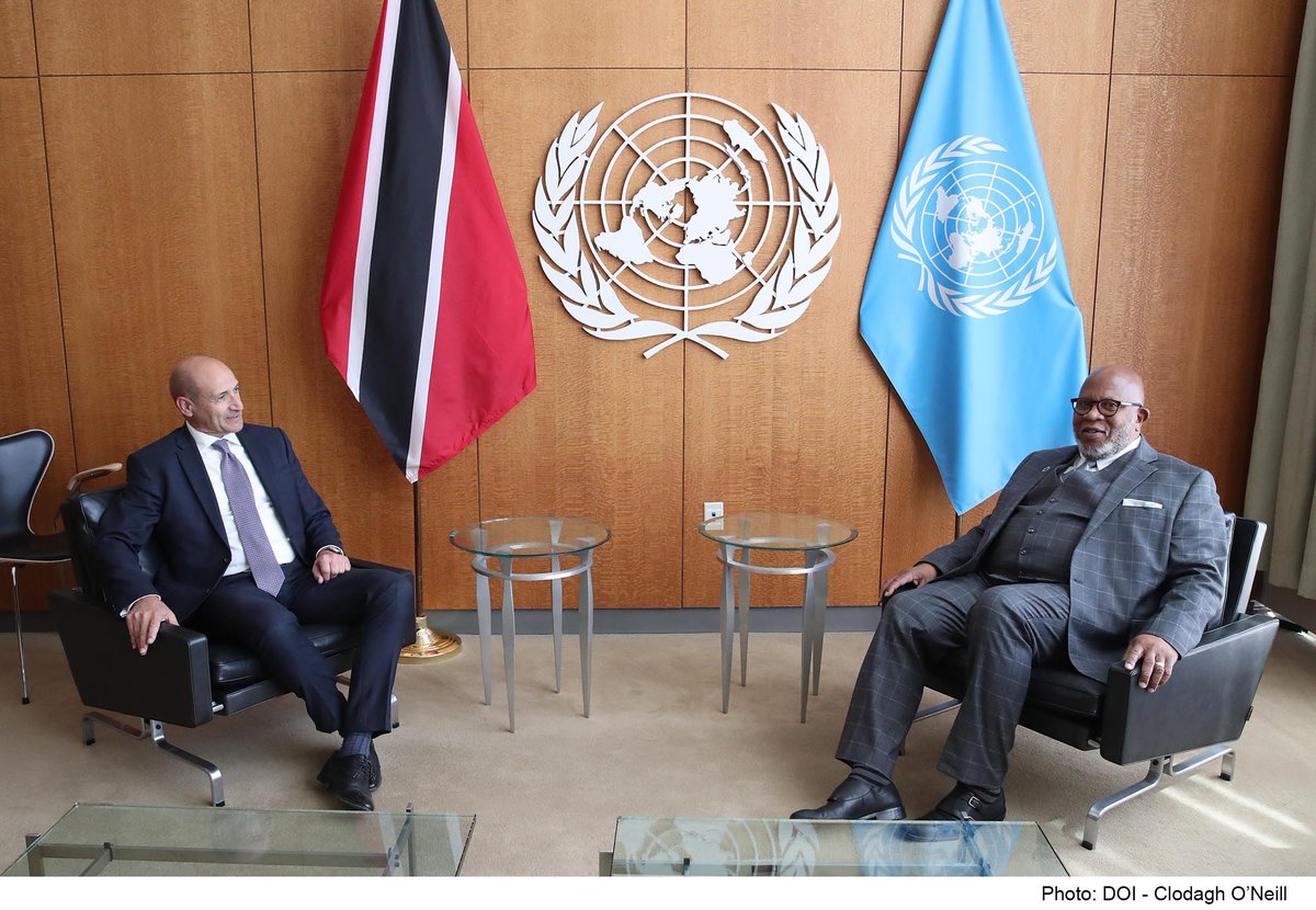 chrisfearne's tweet photo. Discussed #ClimateChange and Antimicrobial Resistance #AMR with United Nations General Assembly President @UN_PGA H.E.Dennis Francis https://t.co/wkYyUIoCyQ