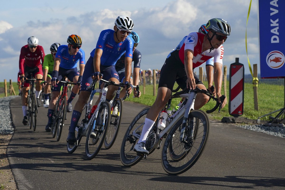 #EuroRoad2023 Strong performance by our Swiss neo-pro @FabioChristen in the European Championships U23 Road Race, notching a respectable 8th place! Great ride Fabio 💪 📸: @SprintCycling