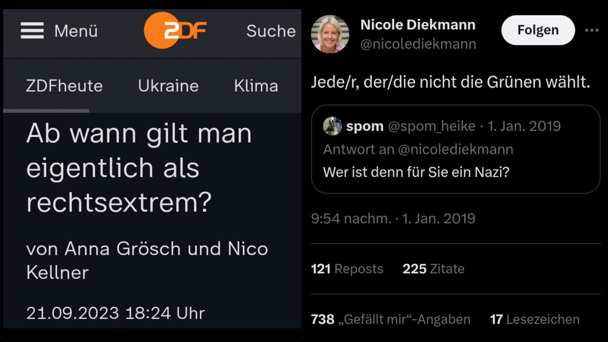 BB12_DE's tweet image. Das links-grün versiffte #ZDF stellt auch immer die gleichen Fragen.

Seit #Diekmann ist doch klar, wer Nazi ist:
Jede/r, der/die nicht #DieGruenen wählt!