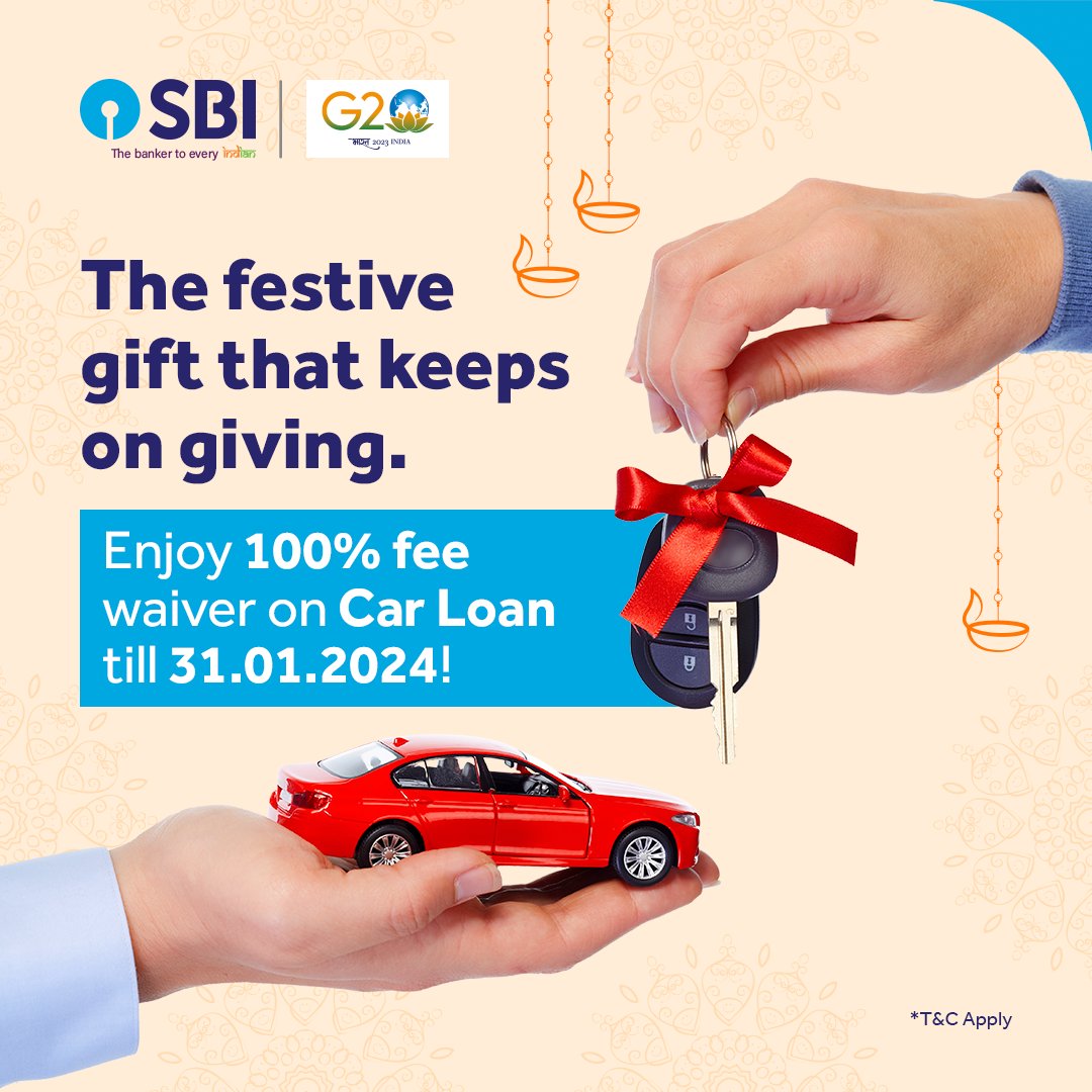 Make your festive season more joyful by driving home your dream car with amazing Car Loan deals!

#SBI #CarLoan #FestiveOffers