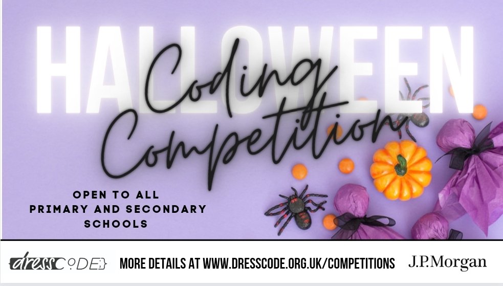 dressCodeHQ's tweet photo. Our annual Halloween coding competition is now live! Open to all Primary &amp; Secondary pupils! Lots of prizes to give away https://t.co/KaXSK1OKo2 

#ChooseComputingScience #ClosingTheGenderGap
@caschat_uk #edutwitter #computinglead #Computing https://t.co/mQeqA27foP