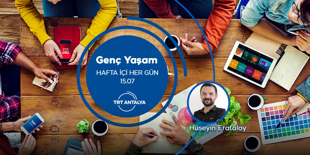 Bir sosyal içerik platformu ve yeni  medya girişimi kurucusu Hüseyin Eratalay, girişimcilik öyküsü ve hedefleri üzerine sohbetiyle radyolarınızda olacak.

<a href="/eratalaycom/">Huseyin Eratalay</a>
<a href="/dergiCE/">dergiCE</a> 

🗓️ 22 Eylül Cuma 
⏰15.07

Dinlemek için ⤵️
🌐 radyo.trt.net.tr
🎧 trtdinle.com