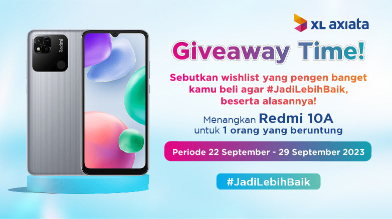 Yuk ikutan!
1. Follow @XLAxiata_Tbk 
2. RT dan Like Postingan ini
3. Sebutkan wishlist yang pengen banget kamu beli 
agar #JadiLebihBaik dan mention teman kamu
4. Sertakan hashtag #JadiLebihBaik 
5. Ceritakan alasanmu se-kreatif mungkin
6. Komen sebanyak-banyaknya