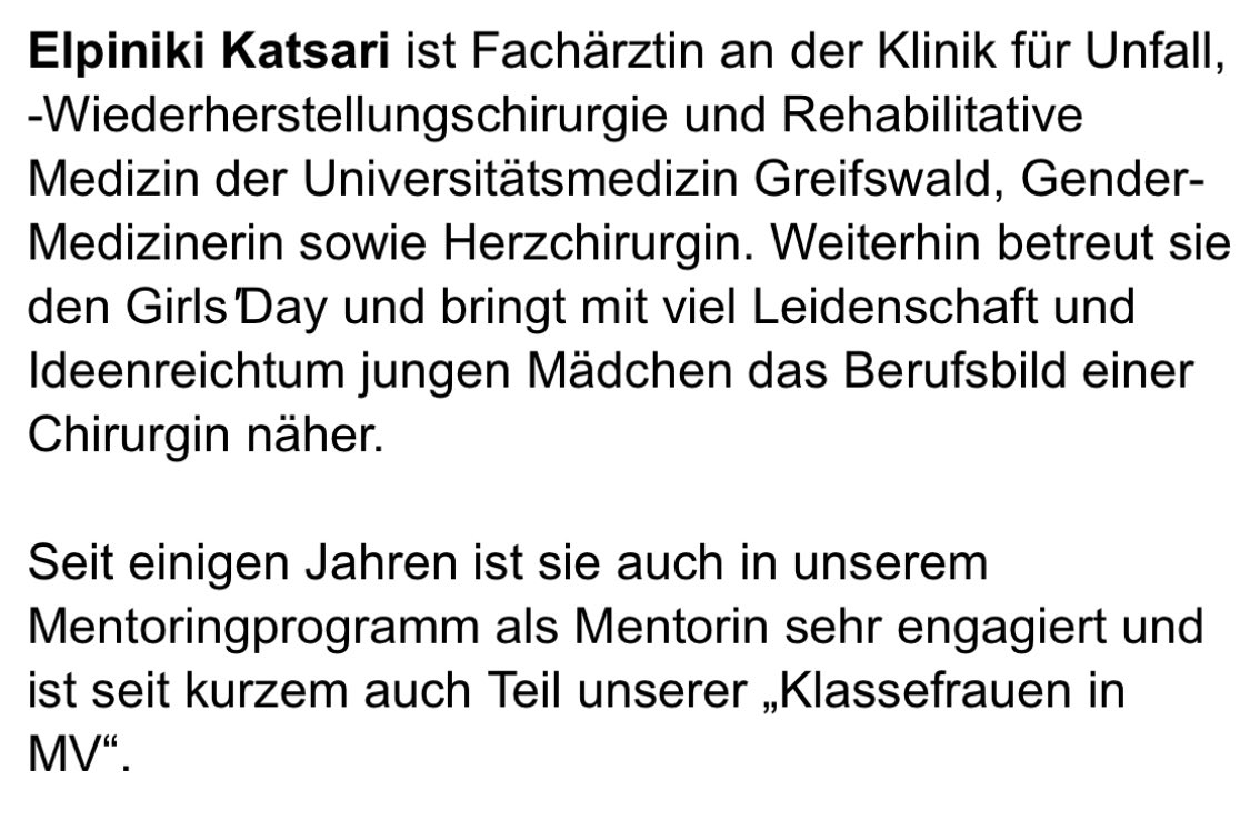 Auf diese Veranstaltung freue mich ganz besonders!!☺️Bildungswerk der Wirtschaft gGmbH, MV
Mentoring für Frauen in der Wirtschaft in MV. #mvtutgut #gendermedizin #aufstieginunternehmen