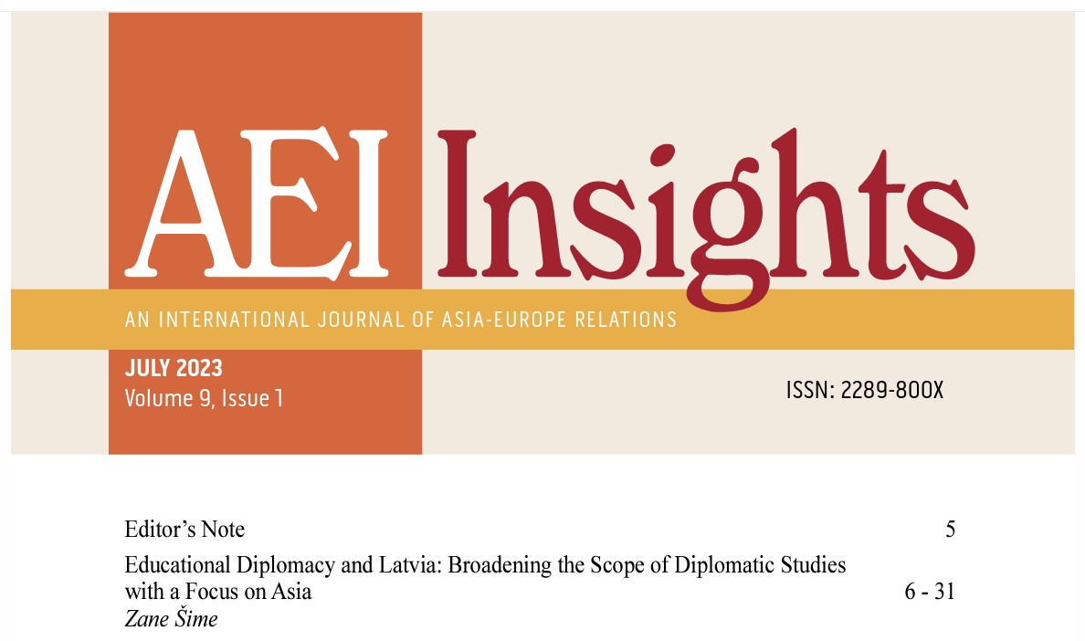 print version now available online:  aei.um.edu.my/aei-insights-v… 

#EducationalDiplomacy #DiplomacyStudies #AsiaEuropeMeeting #EUdiplomacy #EUInTheWorld #StudyInLatvia