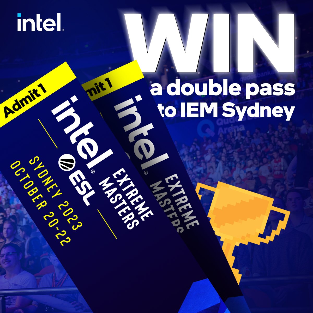 PLEComputers's tweet photo. 🏆 WIN a double pass to IEM Sydney! 🏆

Thanks to @IntelANZ we've rustled up some more double passes to @IEM Sydney!

To enter:
👉 Follow PLE Computers
👉 Like & RT this post
👉 Reply below and let us know why you want to go to IEM Sydney

*T's & C's apply. Flights/accom not included. Winner drawn on or after 02/10/23. Open to 🇦🇺 residents only.