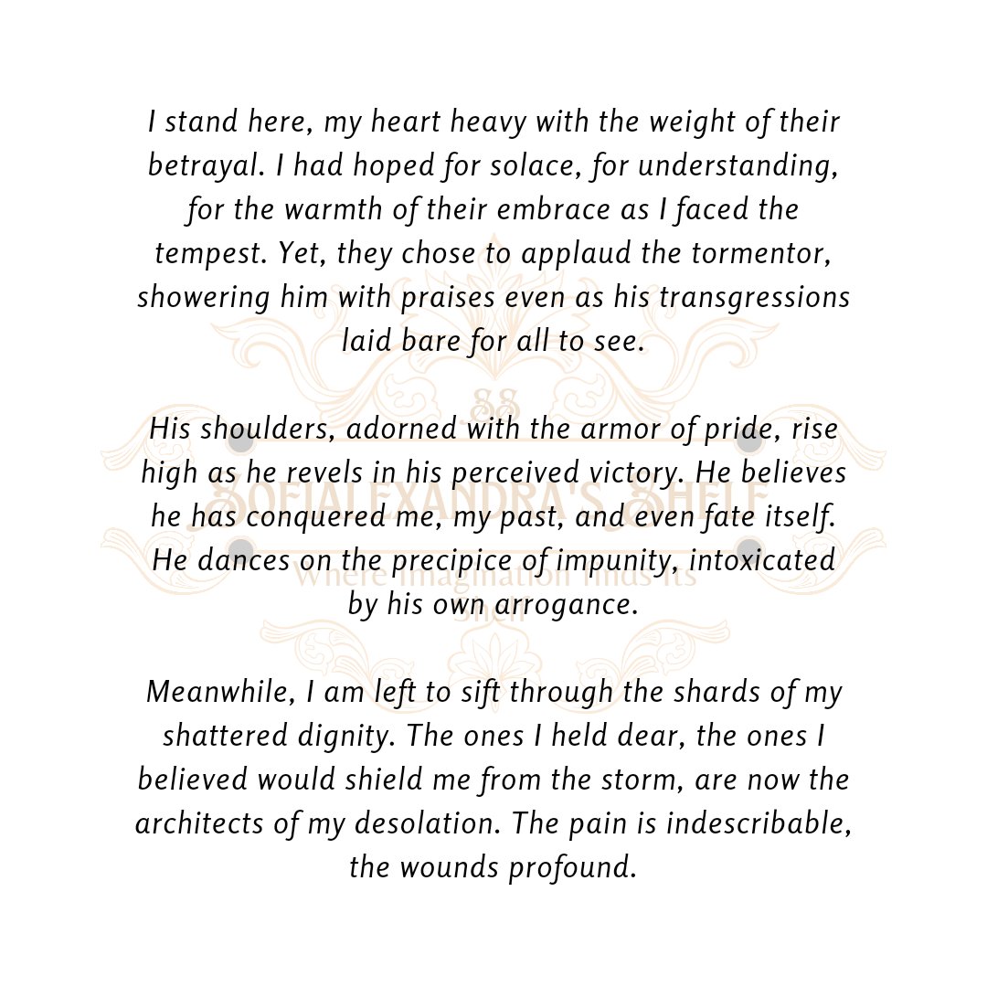 Shalom_Modilim's tweet image. #BetrayedResolve #HealingJourney #RiseAboveItAll #EmpowerYourself #SelfDiscovery #RenewalOfSpirit #SoulfulHealing #WriterMindset #AuthorLife #WordsOnPaper #InkAndWords #WritersOfIG #WritingCommunity #AmWriting #sofialexandrashalom #sofialexandrasshelf