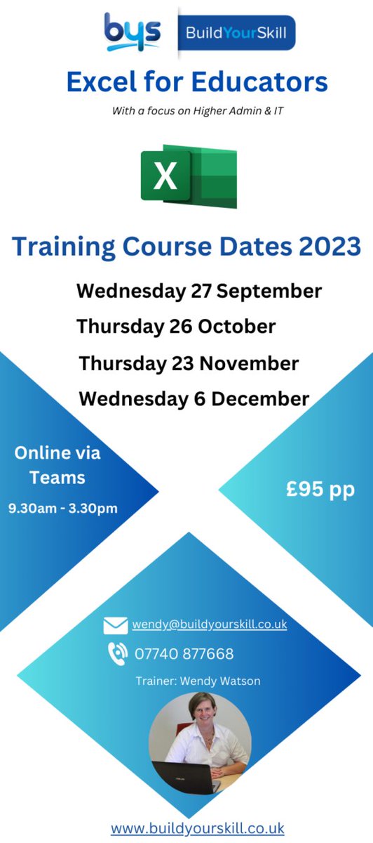 buildyourskill's tweet photo. Morning everyone and happy friday.  Made a few wee changes to the Excel for Educators course based on your feedback.  Hoping you'll help me spread the word @BusEdScotland  and all the other fab Bus Ed teacher out there. 😀 https://t.co/EpjR7bnSvN