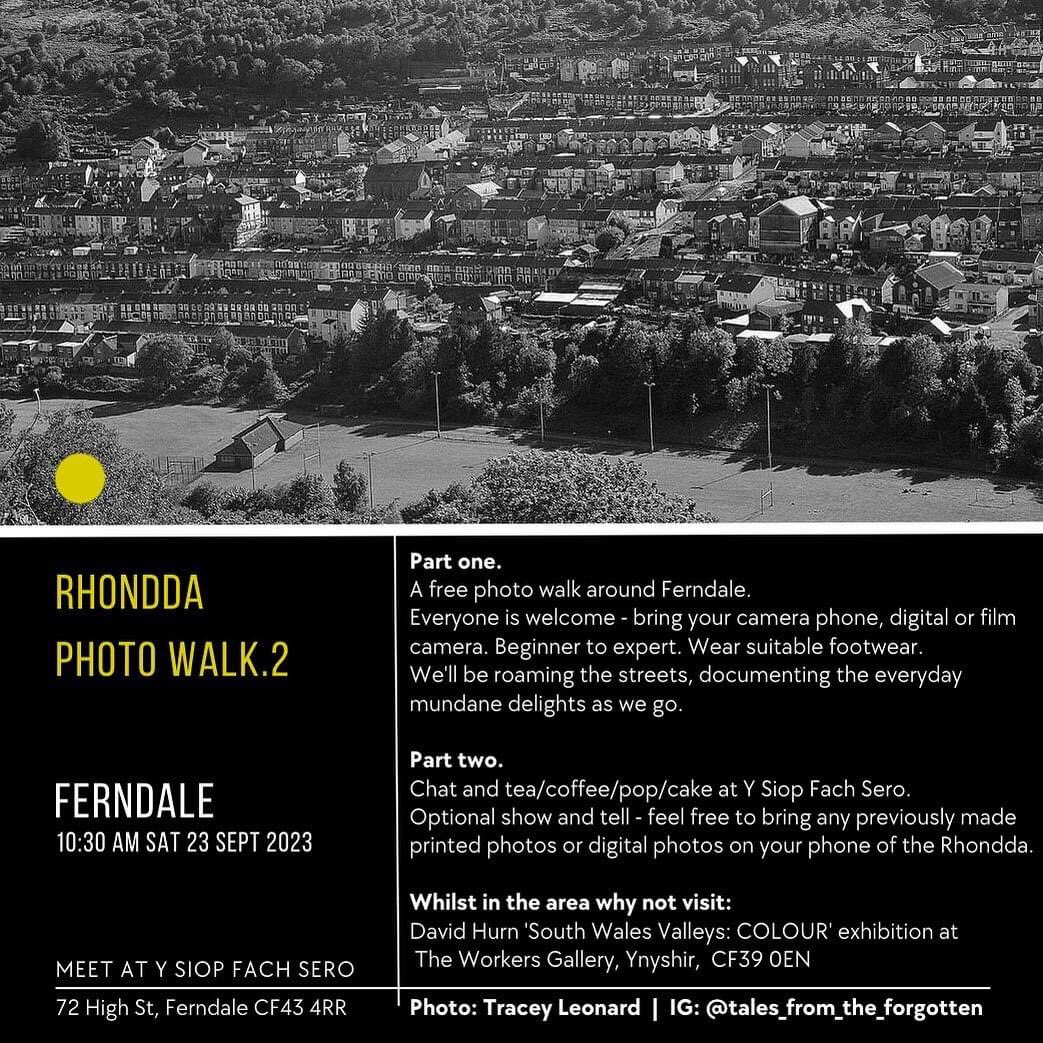 Tomorrow (Saturday) photographers are invited to come for a walk around Ferndale and have a cuppa after at Y Siop Fach Sero. Whilst in the area, why not call down to @wood4tt to see their photo exhibition. 
#WelshPhotography #Rhondda #ValleysPhotography