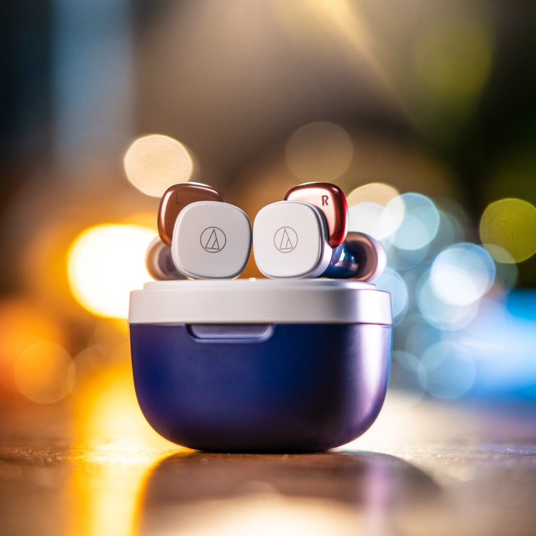 Experience music like never before with our vibrant, square-shaped ATH-SQ1TW #earbuds that are as stylish as they are powerful. 🎶