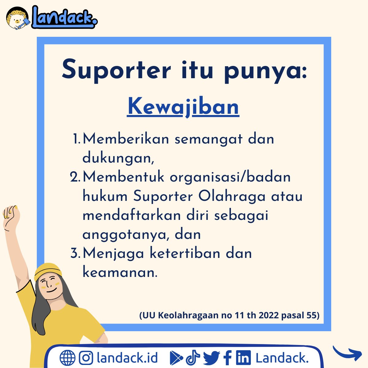 Landackid's tweet photo. Sobat punya masalah atau pertanyaan hukum? Coba dulu konsultasi dengan #Landack.~
#suporterindonesia #advokat #badminton #motogp #sepakbola #hukumindonesia #thejakmania #viking #hukum #penonton #tenis #konsultasihukum #layananhukum #suporter #indonesia #jasahukum #hak #kewajiban https://t.co/ixGIxH1bdA