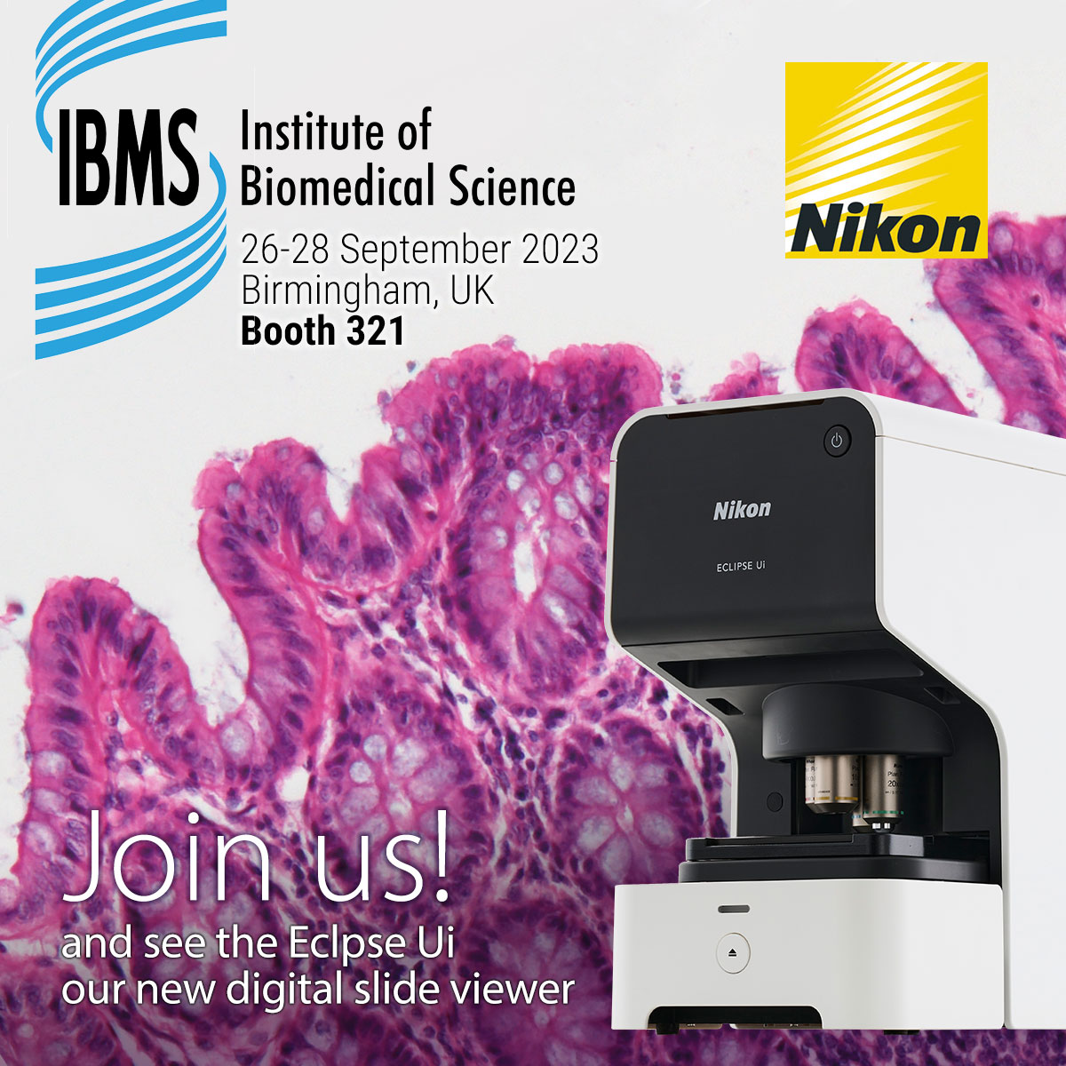 NikonInst's tweet image. We’re excited to see you at #IBMS2023 in Birmingham, UK next week! Visit us at booth 321 to see our new ECLIPSE Ui and other #Microscopy solutions!
 
congress.ibms.org/congress-2023.…