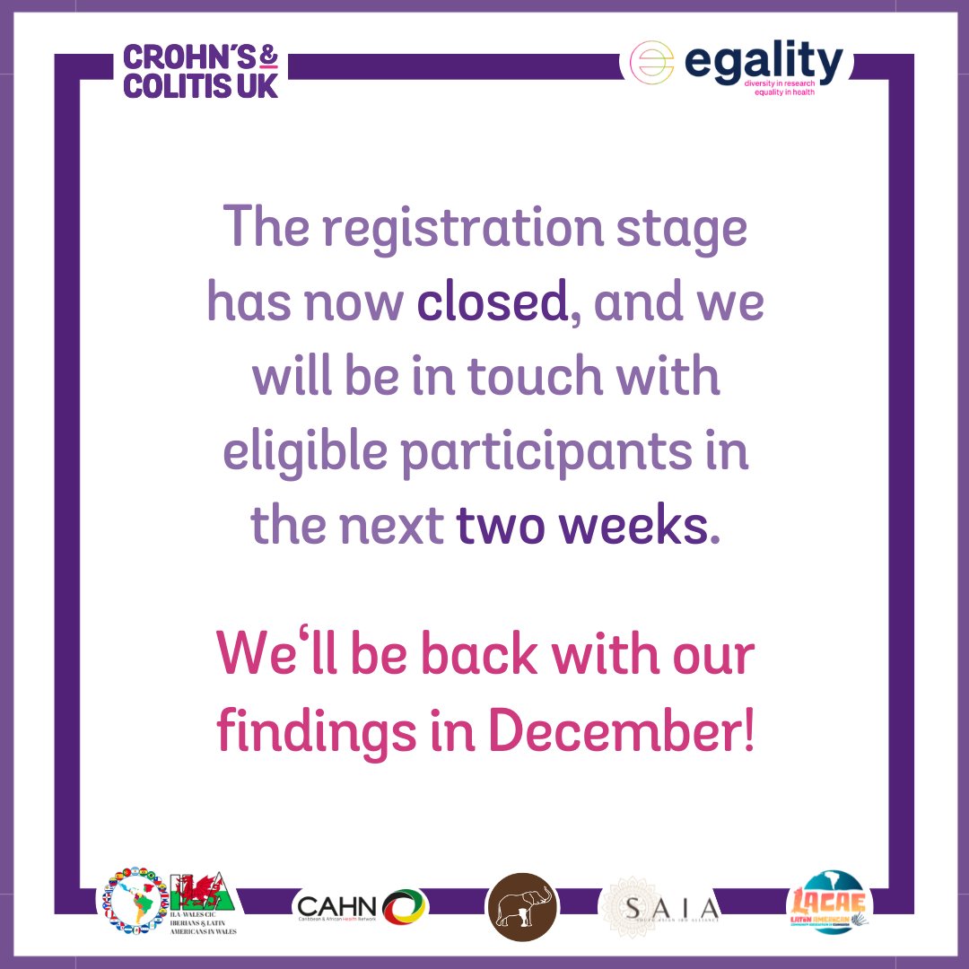 Thank you for the amazing response we’ve had since launching this project with <a href="/CrohnsColitisUK/">Crohn's & Colitis UK</a> ❤️🙌

Registration has now closed, we’ll be in touch with selected participants in the next two weeks. We’ll be back with our findings in December 👀

Thank you all!